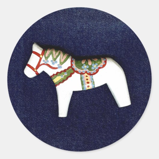 白馬ステッカー ラウンドシール (正面)