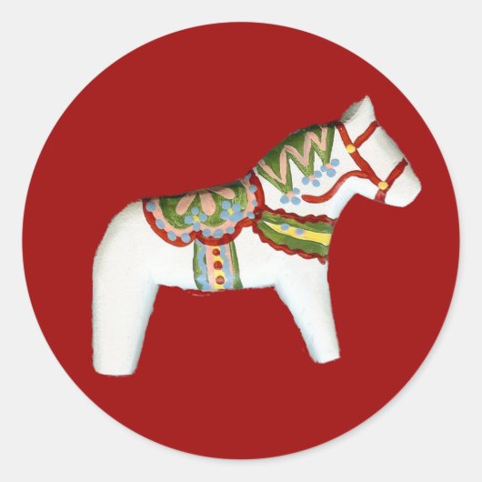 白馬ステッカー ラウンドシール (正面)