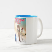 白馬旅行日本のポスター。 ツートーンマグカップ (正面右)