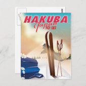 白馬旅行日本のポスター。 ポストカード (正面/裏面)