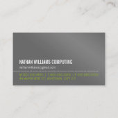 白馬灰色シンプルのモダンライムグリーン 名刺 (裏面)