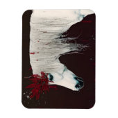 白馬赤い花 マグネット (縦)