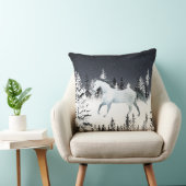 白馬雪の夜の東パインツリーフォレスト クッション (椅子)