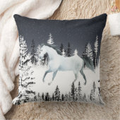 白馬雪の夜の東パインツリーフォレスト クッション (ブランケット)