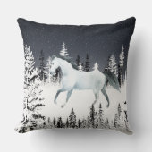 白馬雪の夜の東パインツリーフォレスト クッション (正面)