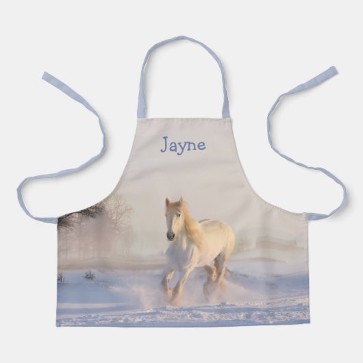 白馬雪女の子の名前 エプロン (正面)