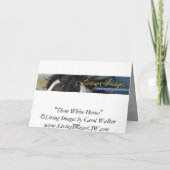 白馬3頭のグリーティングカード カード (裏面)