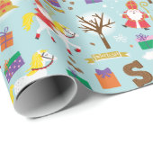 白馬、ギフト、チョコレートとシンタークラース ラッピングペーパー (ロールコーナー)