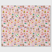 白馬、ギフト、チョコレートとシンタークラース ラッピングペーパー (フラット)