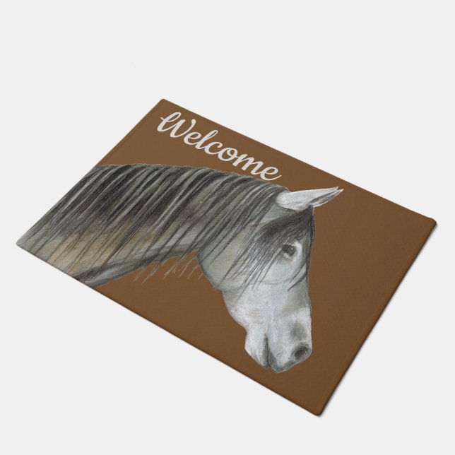 白馬 ドアマット (アングル)