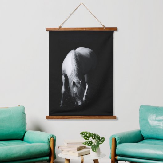 白馬 吊り下げ型タペストリー (リビング)