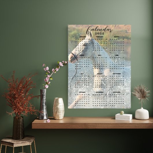 白馬、河原を駆ける 2024カレンダー ポスター