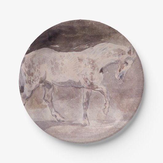白馬(Eugene Delacroix) ペーパープレート (正面)