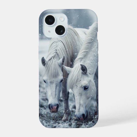 白馬  iPhone 15ケース (裏面)