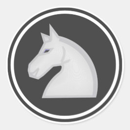 白騎士チェスの駒 ラウンドシール