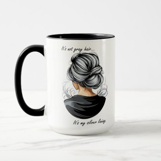 白髪じゃない。私の裏地だ。 マグカップ (左)