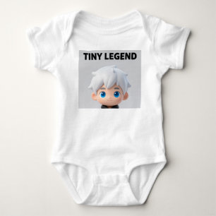 白髪のちびボーイのベビーボディスーツ Tiny Legend ベビーボディスーツ