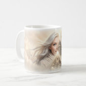 白髪の女性の雲の城のジャーニーマグ コーヒーマグカップ (正面左)