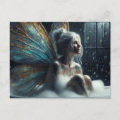 白髪の妖精が入浴 ポストカード (正面)