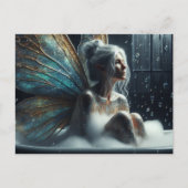 白髪の妖精が入浴 ポストカード (正面)