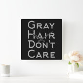 白髪は気に スクエア壁時計 (ホーム)