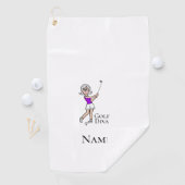 白髪女性ゴルファーのゴルフタオル ゴルフタオル (インサイチュ)