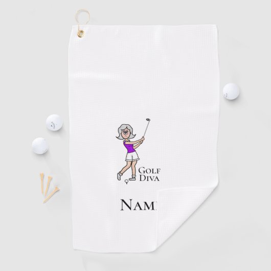 白髪女性ゴルファーのゴルフタオル ゴルフタオル (インサイチュ)