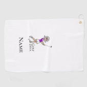 白髪女性ゴルファーのゴルフタオル ゴルフタオル (横)