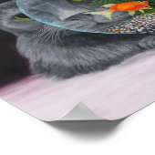 白髪猫と魚鉢 ポスター (角)