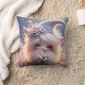 白髪美しい頬 クッション (ブランケット)