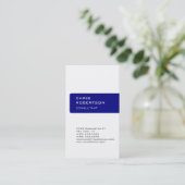 白魅力的ネイビーブルー魅力的な名刺 名刺 (スタンド正面)