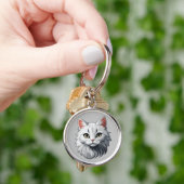 白魅力的猫 キーホルダー (手)