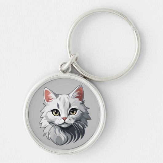 白魅力的猫 キーホルダー (正面)