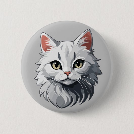 白魅力的猫 缶バッジ (正面)