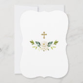 白魅力的花金ゴールドクロスフレームバプテスマ 招待状 (裏面)