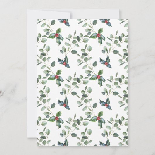 白魅力的赤フローラ金ゴールド結婚クリスマス 招待状 (裏面)