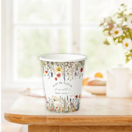 白魅力的開花赤ちゃんシャワーワイルドフラワー 紙コップ