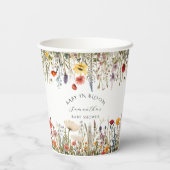 白魅力的開花赤ちゃんシャワーワイルドフラワー 紙コップ (裏面)