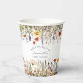 白魅力的開花赤ちゃんシャワーワイルドフラワー 紙コップ (正面)