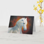 "白魔術"の馬の挨拶状 カード (黄色い花)