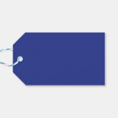 白鮮やかい四角の青い背景 ギフトタグ (裏面横)