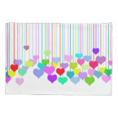 白鮮やか数々の色のつるハート 枕カバー (裏面-左)