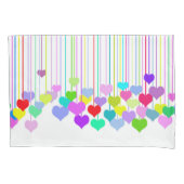 白鮮やか数々の色のつるハート 枕カバー (正面左)