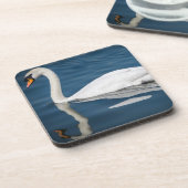白鳥および反射の堅いプラスチックコースター コースター (左側)