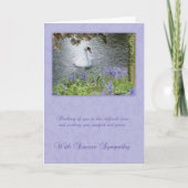 白鳥および森林が付いている悔やみや弔慰カード カード (正面)