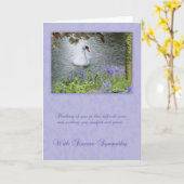 白鳥および森林が付いている悔やみや弔慰カード カード (黄色い花)