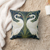 白鳥および突進およびアイリス壁紙の枕 クッション (ブランケット)