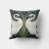 白鳥および突進およびアイリス壁紙の枕 クッション (裏面)