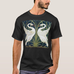 白鳥および突進およびアイリス壁紙のTシャツ Tシャツ