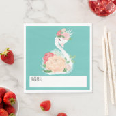 白鳥かわいらしのパーソナライズされた給食 スタンダードランチョンナプキン (インサイチュ)